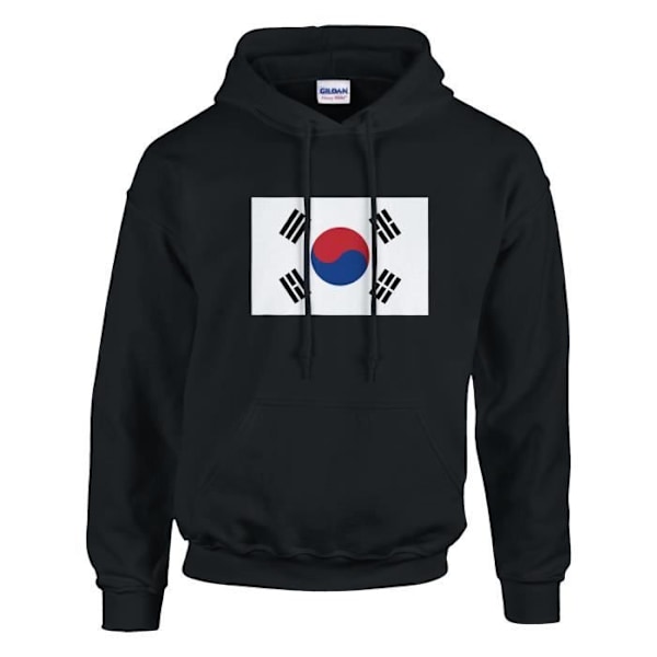 Sydkorea Flag-hættetrøje i sort Svart XXXXXL