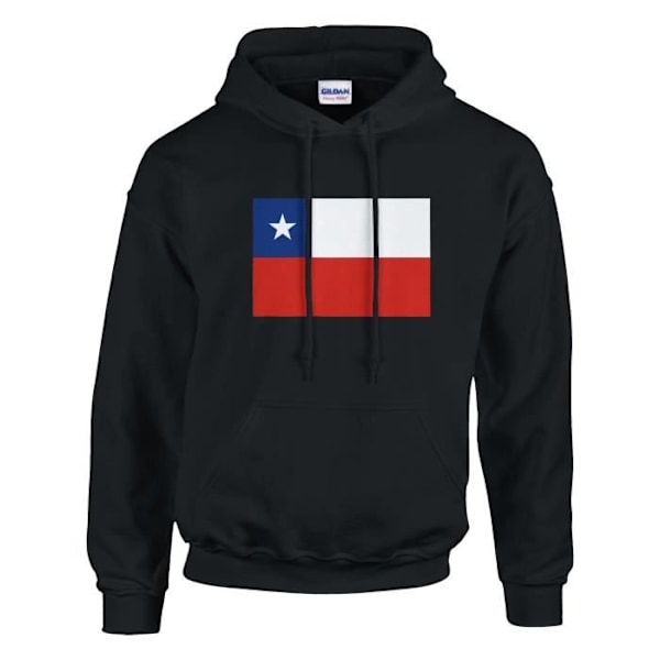 Chile Flag Hoodie i Svart Svart S