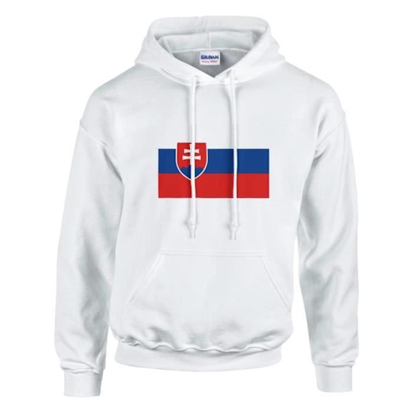 Slovakien Flag Hoodie i Vit Vit M