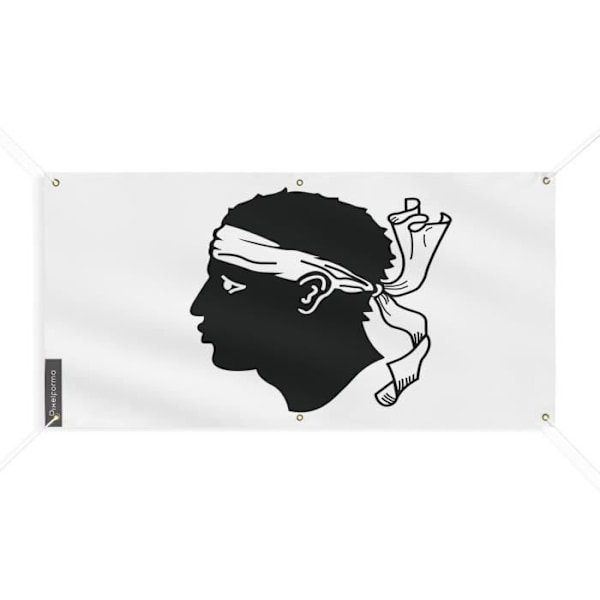 Corsica Flag Banner 6 Øjer 200x400cm i polyester