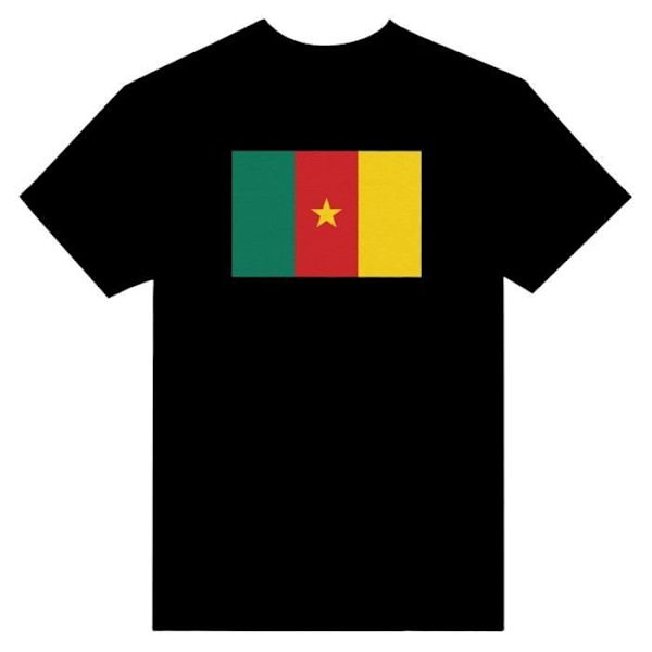 Cameroun Flag T-shirt i sort farve Svart S