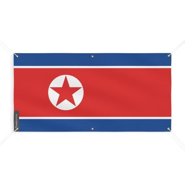 Pohjois-Korean lippu 6 silmukkaa 110x220cm polyesteriä