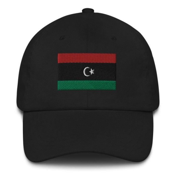 Libyens flagga Keps Svart