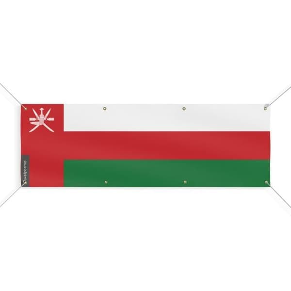Omanin lippubanneri 8 silmukkaa 40x120 cm