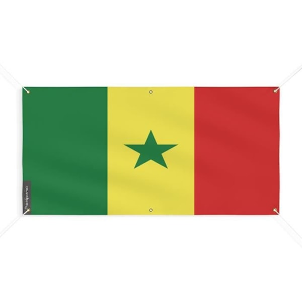 Senegalin lippubanneri 6 silmukkaa 100x200cm polyesteriä