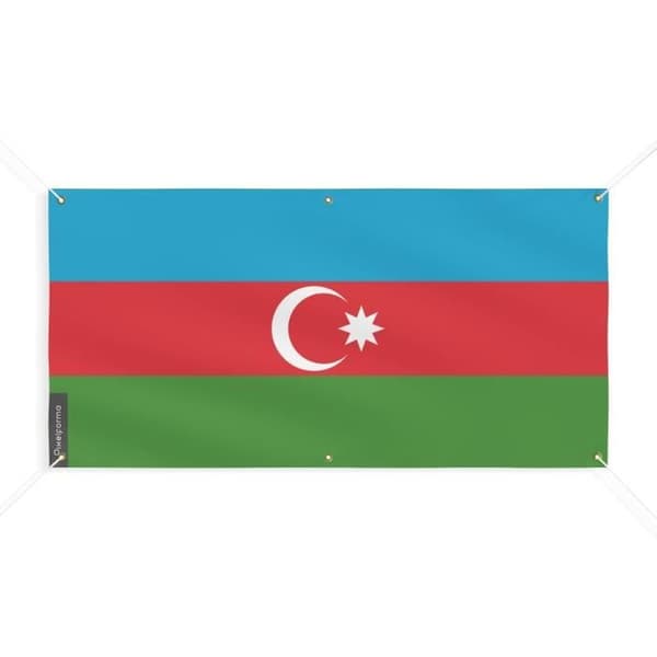 Azerbajdzjan flaggbanner - PIXELFORMA - 60x120cm - Slitstark polyester - 6 förstärkta öglor