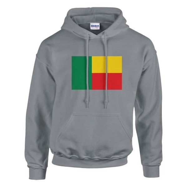 Benin Flag -huppari harmaalla Grå jag