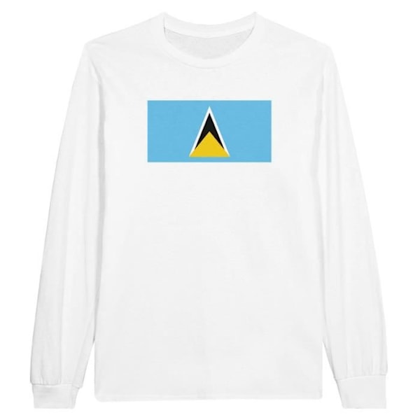 Saint Lucia Flag langærmet T-shirt i hvid Vit XL