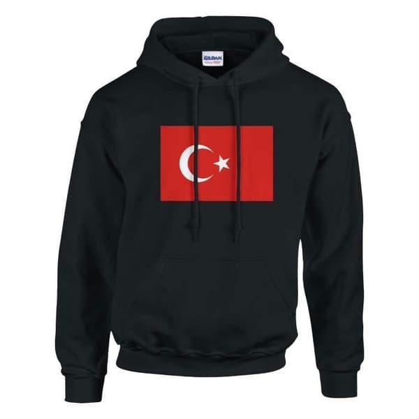 Hættetrøje - PIXELFORMA - Tyrkiets Flag - Sort - Øko-venlig - Bomuld/polyester Svart M