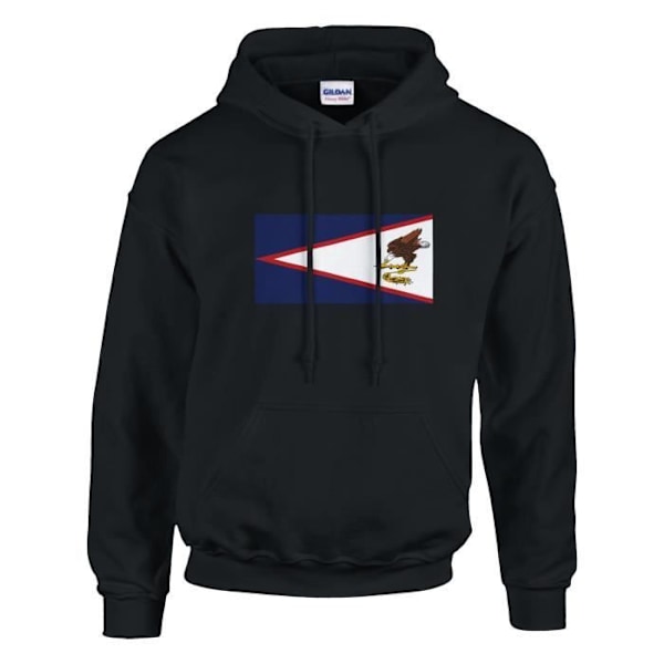 American Samoa Flag Hoodie i svart Svart XXXXXL