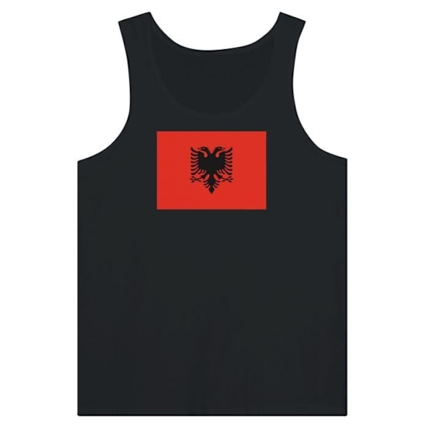 Albania Flag Tank Top i Sort Svart S