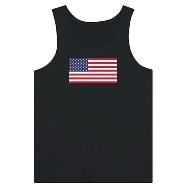 USA Flag Tank Top i sort Svart XL