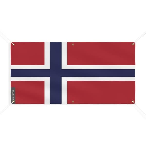 Norway Flag Banner 6 öljetter 70x140cm i polyester