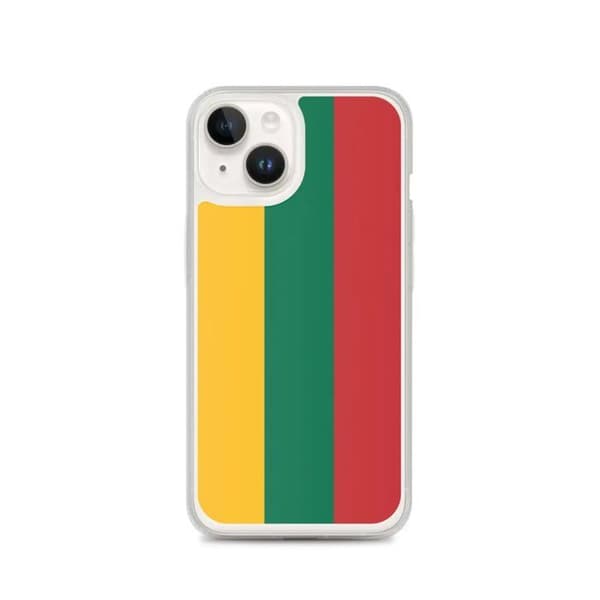 Coque iPhone - PIXELFORMA - iPhone 14 - Litauens flag - Fuld beskyttelse - Blødt silicone Litauens flagga