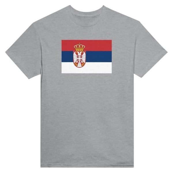 Serbia Flag T-shirt i grå farve Grå M