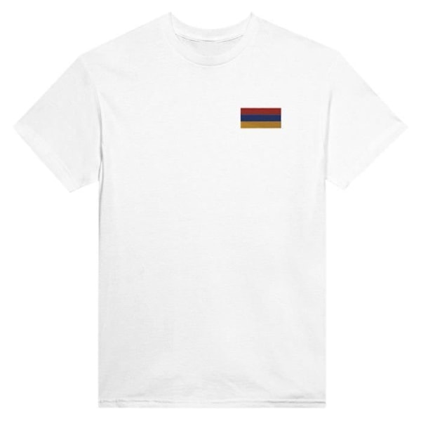 Armenien flagga broderi T-shirt i vit Vit S