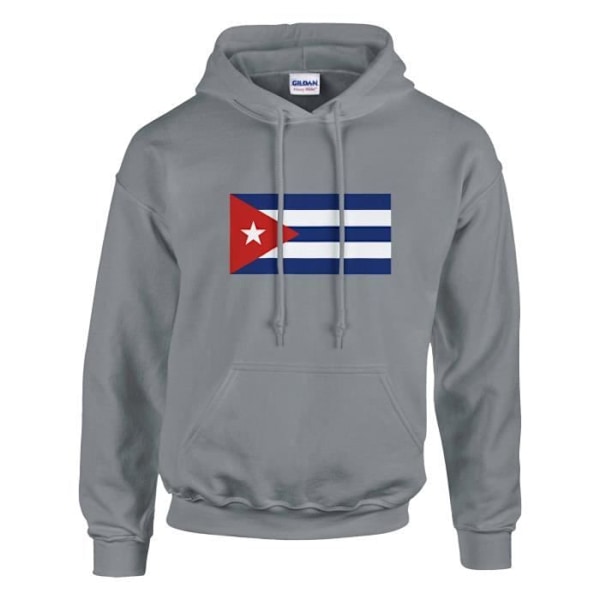 Cuba Flag hættetrøje i grå Grå XL