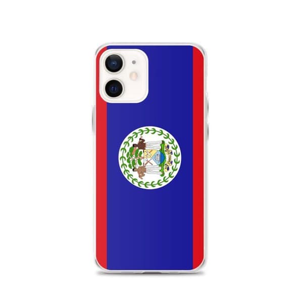Etui - PIXELFORMA - iPhone 12 - Flag of Belize - Fuld beskyttelse - Blødt Belizes flagga
