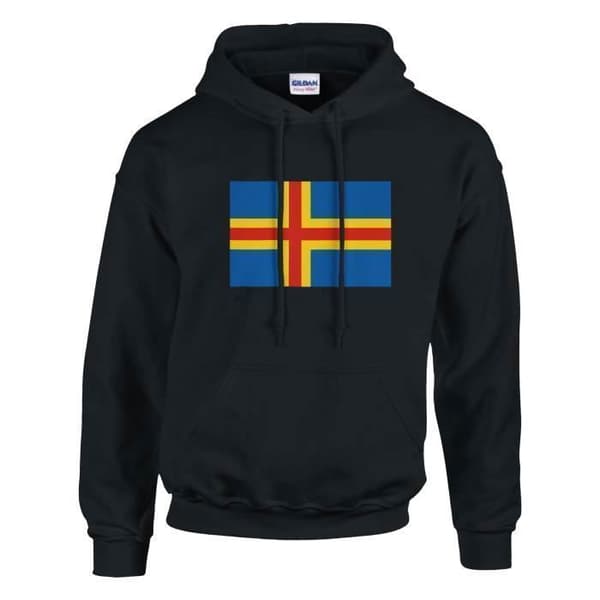 Hættetrøje - PIXELFORMA - Ålandsflag - Sort - Bomuld-Polyester - Øko-venlig Svart M