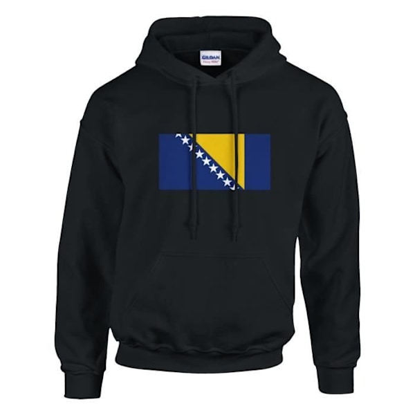 Bosnien och Hercegovinas flagga hoodie i svart Svart XXXXXL