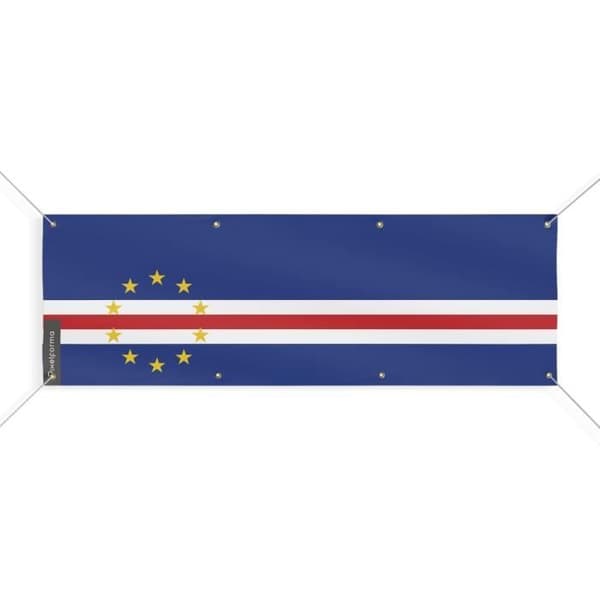 Kap Verden lippubanneri 8 silmukkaa 120x360 cm