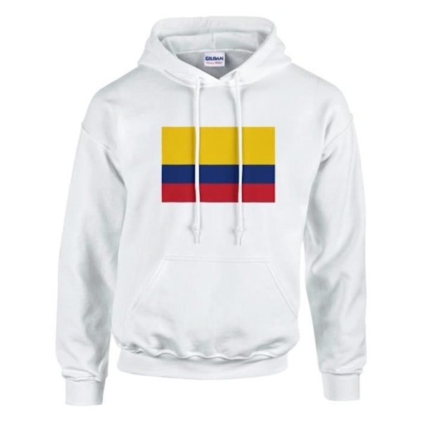 Colombia Flag Hoodie i Vit Vit M