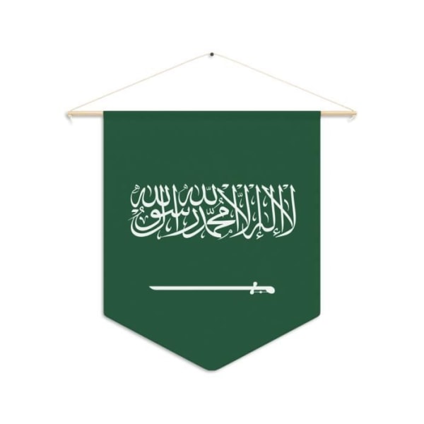 Saudi Arabiens flagvimpel til at hænge i lærred 30x45cm