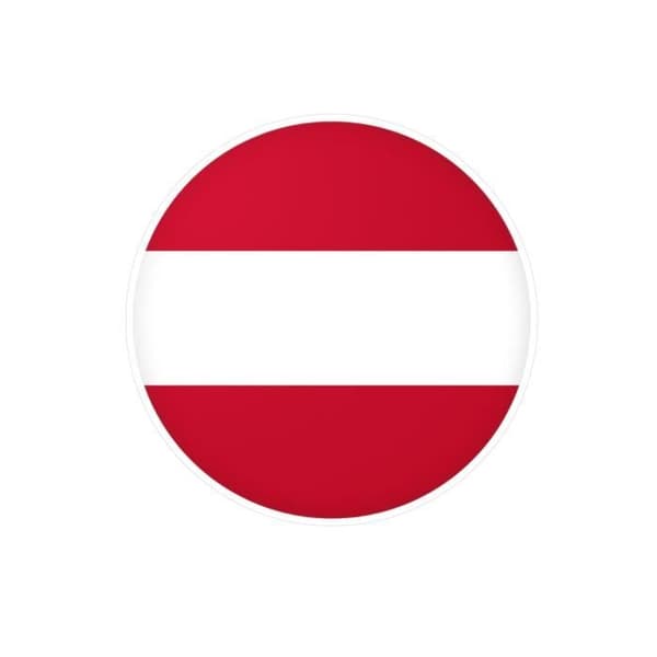 Pyöreä tarra Itävallan lippu 10 cm 1000 kappaletta