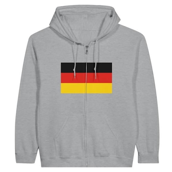 Germany Flag Zip Hoodie i Grå Grå S