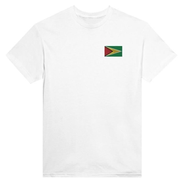 Guyana Flag Broderi T-Shirt i Hvid Vit M