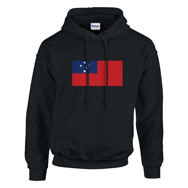 Samoa Flag Hoodie i Svart Svart XXXL