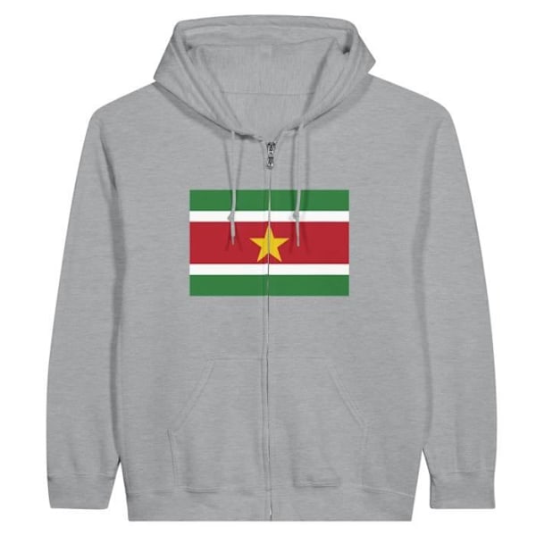 Surinam Flag Hættetrøje med lynlås i grå Grå XXXL