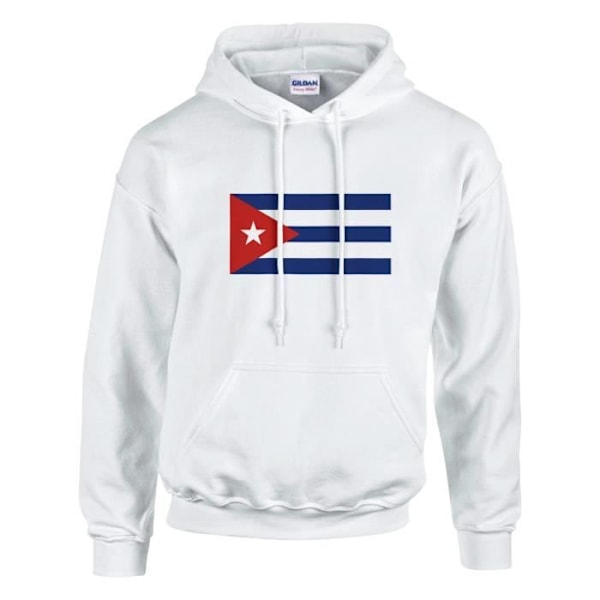 Valkoinen Cuba Flag -huppari Vit M