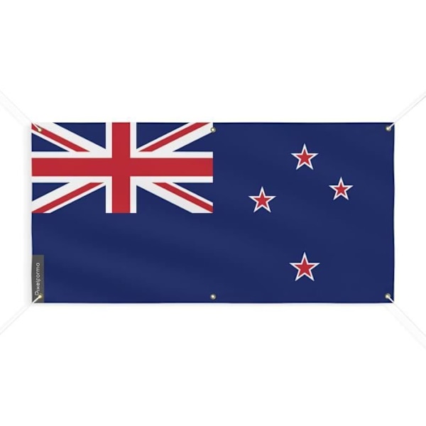 New Zealand Flag Banner 6 Øjer 140x280cm i polyester