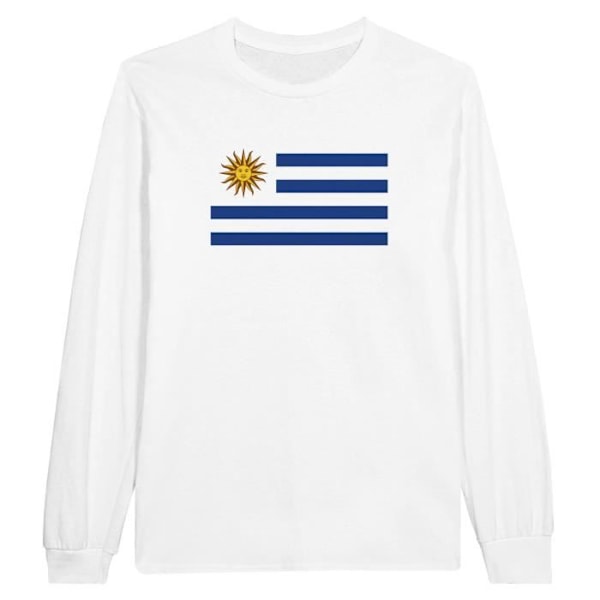 Uruguay Flag pitkähihainen T-paita valkoinen Vit jag