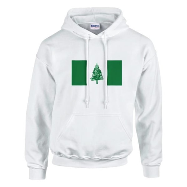 Norfolk Island Flag Hoodie i vit Vit XXXL