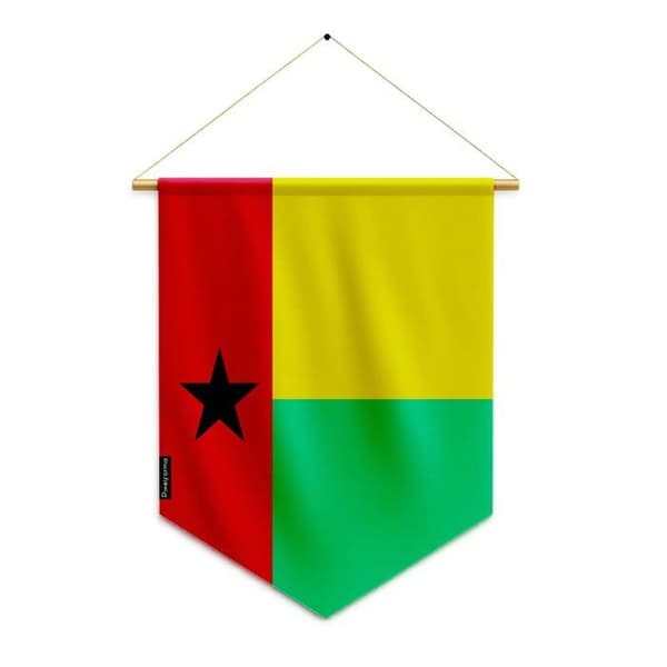 Flagga - Ej specificerad - Guinea-Bissau - 30 x 45 cm - Polyester - Fram/bak Flerfärgad