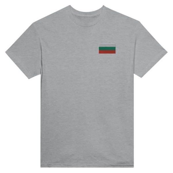 Bulgarien Flag Broderi T-Shirt i Grå Grå jag