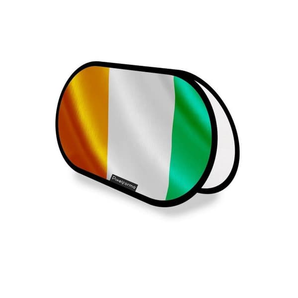 Oval Flag - Côte d'Ivoire - 70 x 120 cm - Polyester - Print front/back - Foldable retractable Flerfärgad