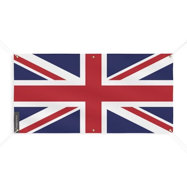 Storbritannien flaggbanner 6 öljetter 50x100cm i polyester