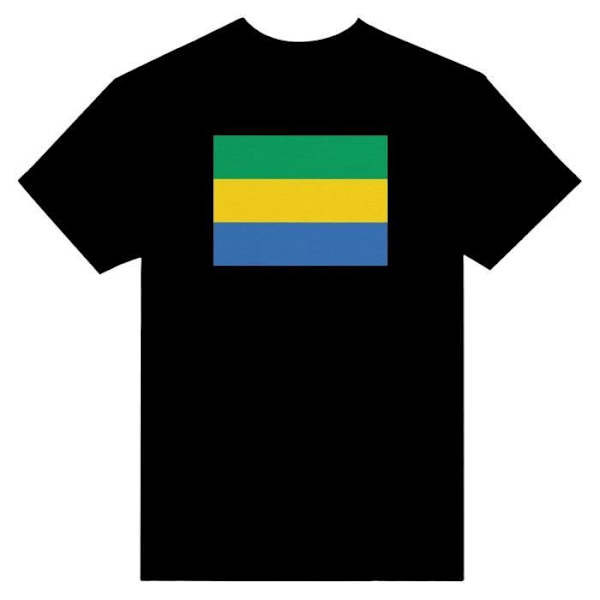 Gabon Flag T-shirt i sort farve Svart S