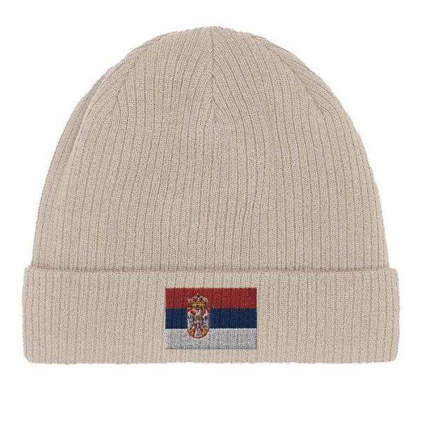 Bonnet Flagga Serbien i Beige Beige