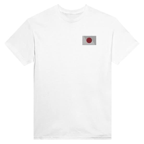 T-shirt - PIXELFORMA - Japan Flag - Vit brodering - 100% Bomull - Klassisk passform Vit M