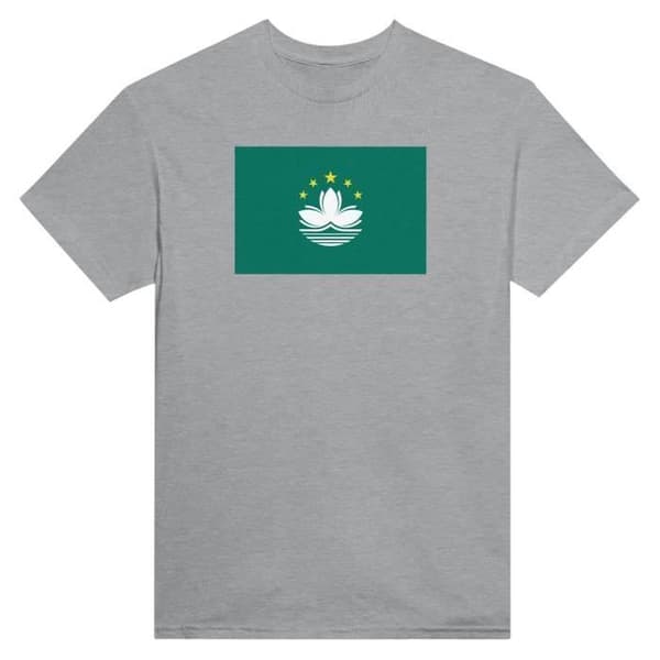 T-paita - PIXELFORMA - Macaon lippu - Harmaa - 100% puuvillaa - Lyhythihainen Grå M