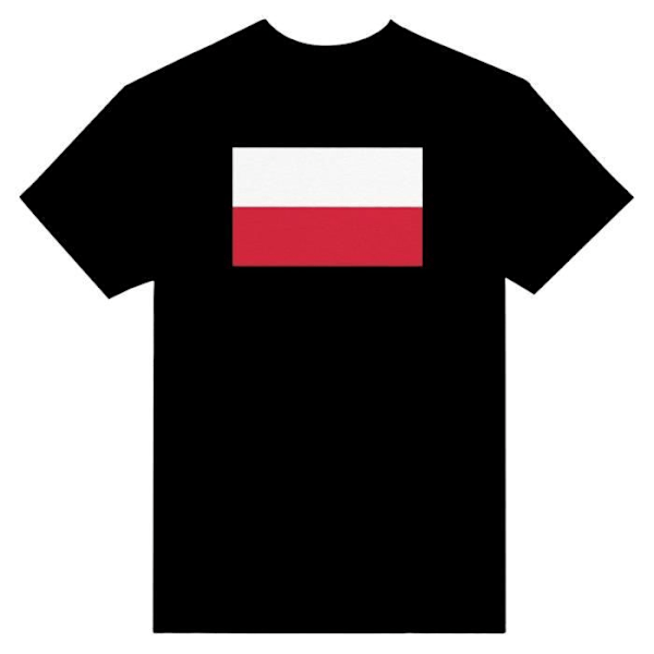 Polen Flag T-shirt i sort farve Svart M