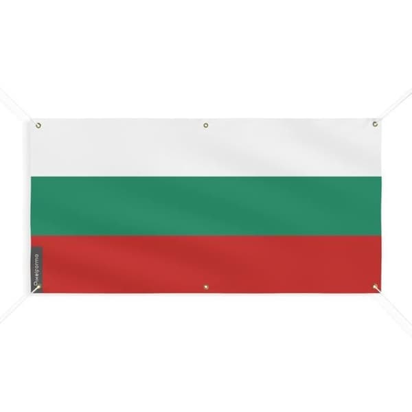 Banneri Bulgarian lippu 6 silmukkaa 150x300cm polyesteriä
