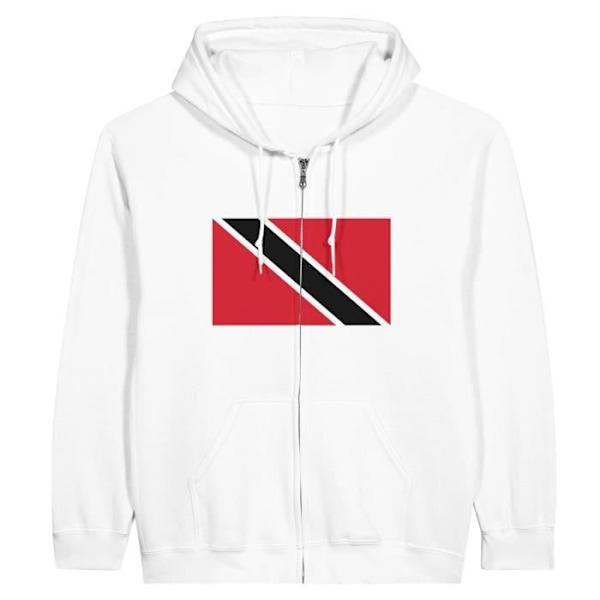 Trinidad och Tobago flagga Hoodie med dragkedja i vit Vit S