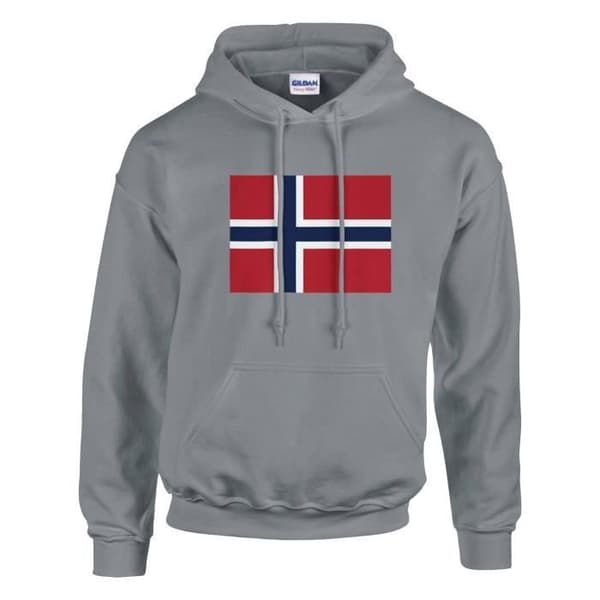Huvtröja - PIXELFORMA - Bouvetöns flagga - Grå - Bomulls-Polyester - Ekologisk Grå jag