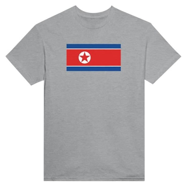 Nordkorea Flag T-shirt i grå farve Grå XL