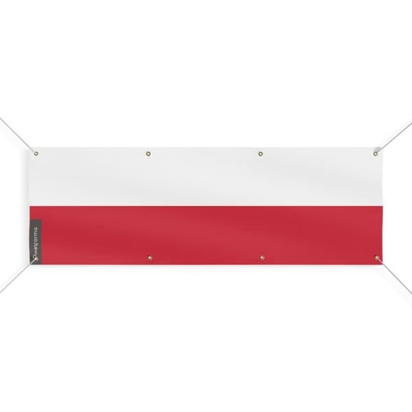Puolan lippubanneri 8 silmukkaa 100x300 cm